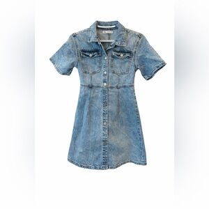Zara Blue Denim Short Sleeve Dress